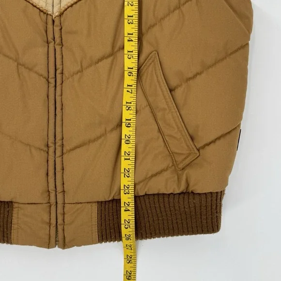 Vintage Trail Gear Pacific Trail Puffer Jacket Large Brown Western Yoke Corduroy